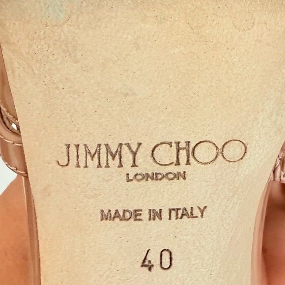 Jimmy Choo Ballet Pink Patent Leather Pumps with Pearl Embellishment 65mm EU 40 - Picture 11 of 13